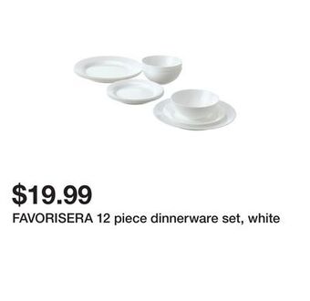 Ikea Favorisera 12 piece dinnerware set, white offer