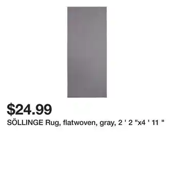 Ikea Söllinge rug, flatwoven, gray, 2 ' 2 "x4 ' 11 " offer