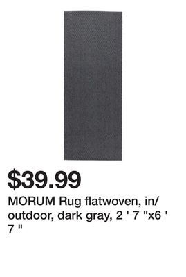 Ikea Morum rug flatwoven, in/outdoor, dark gray, 2 ' 7 "x6 ' 7 " offer