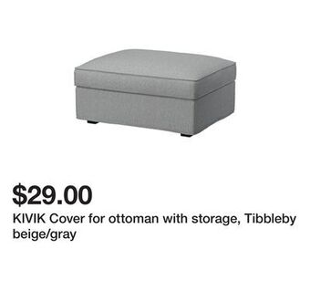Ikea Kivik cover for ottoman with storage, tibbleby beige/gray offer