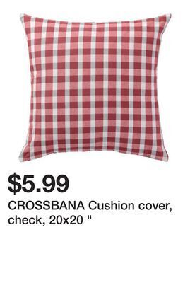 Ikea Crossbana cushion cover, check, 20x20 " offer
