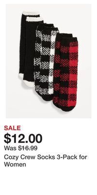 Old Navy Cozy crew socks 3-pack for women offer