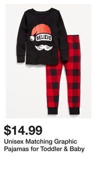 Old Navy Unisex matching graphic pajamas for toddler & baby offer