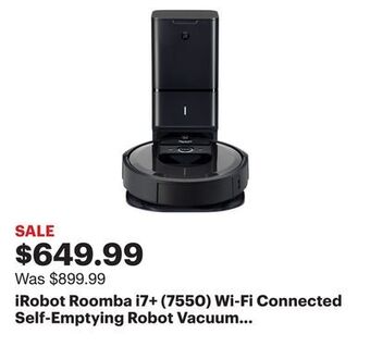Best Buy Irobot roomba i7+ (7550) wi-fi connected self-emptying robot vacuum - charcoal offer