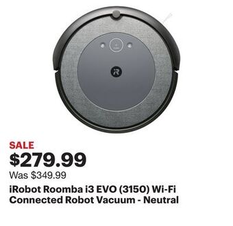 Best Buy Irobot roomba i3 evo (3150) wi-fi connected robot vacuum - neutral offer