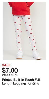 Old Navy Printed built-in tough full-length leggings for girls offer