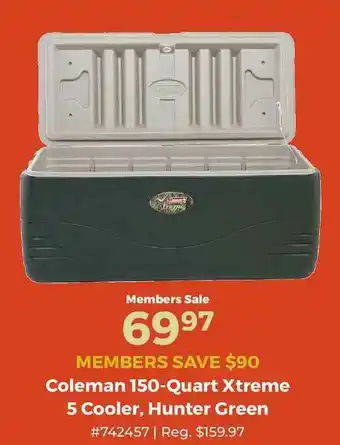 Camping World Coleman 150-quart Xtreme 5 Cooler, Hunter Green offer