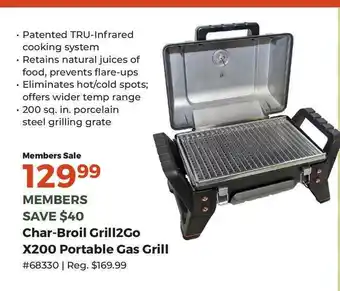Camping World Char-broil Grill2go X200 Portable Gas Grill offer