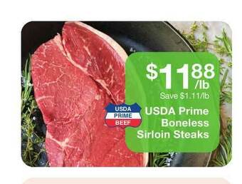 Fairway Store Market USDA Prime Boneless Sirloin Steaks offer
