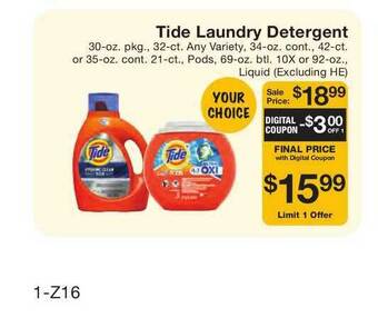 Fairway Store Market Tide Laundry Detergent offer