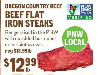 New Seasons Market Oregon Country Beef Beef Flat Iron Steaks offer