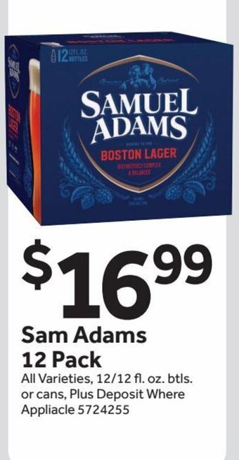 Stop&Shop Sam Adams 12 Pack offer