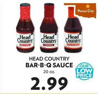 Reasors Head Country Bar-b-q Sauce 20 Oz. offer