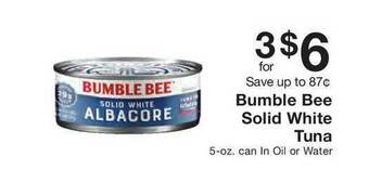 Fairway Store Market Bumble Bee Solid White Tuna offer