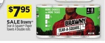 Dollar General Brawny Tear-A- Square Paper Towels 4 Double rolls offer