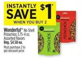 Dollar General Wonderful No Shell Pistachios 3.75-4 oz. offer