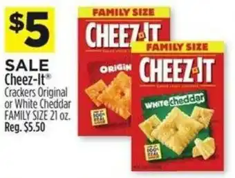 Dollar General Cheez-It Crackers Original or White Cheddar Family Size 21 oz. offer