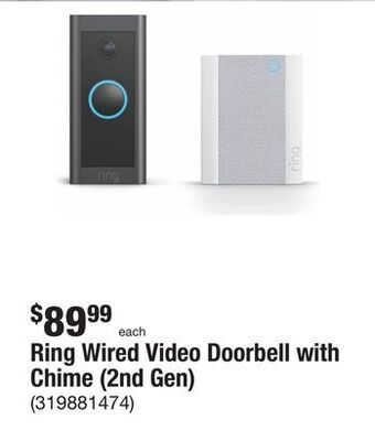 The Home Depot Ring wired video doorbell with chime (2nd gen) offer