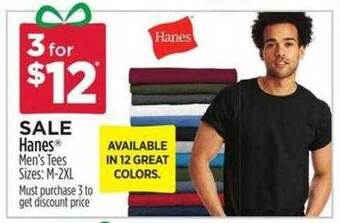 Dollar General Hanes men's tees offer