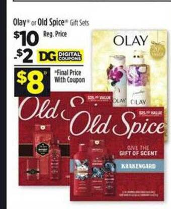 Dollar General Olay or old spice gift sets offer