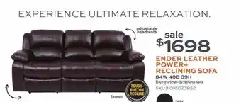 Ender leather power+ reclining sofa