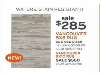 Slumberland Furniture Vancouver 5x8 rug, vancouver 8x10 rug offer