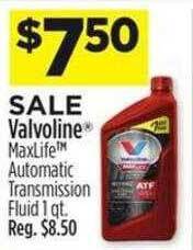 Dollar General Valvoline maxlife automatic transmission fluid offer