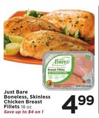 Cub Foods Just bare boneless, skinless chicken breast fillets offer