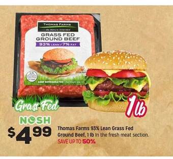 Grocery Outlet Thomas farms 93% lean grass fed ground beef offer