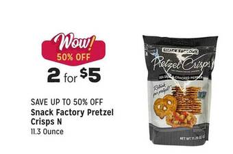 Grocery Outlet Snack factory pretzel crisps n offer