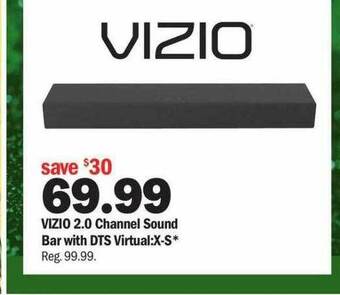 Meijer Vizio 2.0 channel sound bar with dts virtual:x-s offer