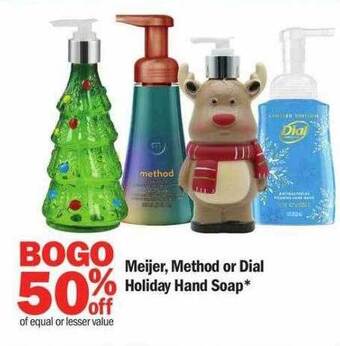 Meijer Meijer, method or dial holiday hand soap offer