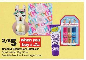 Meijer Health & beauty care giftables offer