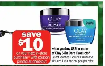 Meijer Olay skin care products offer