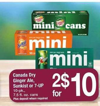 Safeway Canada dry ginger ale, sunkist or 7-up offer