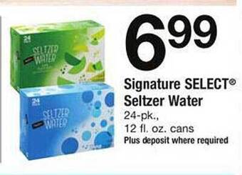 Safeway Signature select seltzer water offer