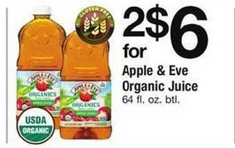 Safeway Apple & eve organic juice offer