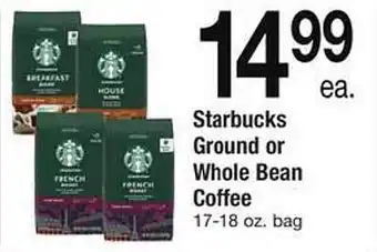 Safeway Starbucks ground or whole bean coffee offer