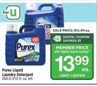 Safeway Purex liquid laundry detergent offer