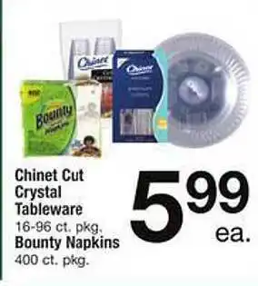 Safeway Chinet cut crystal tableware or bounty napkins offer