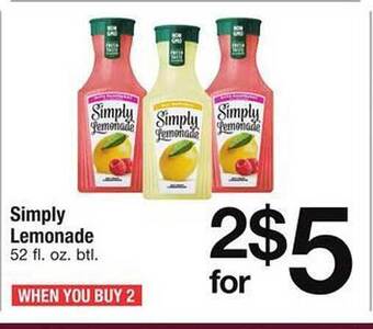 Safeway Simply lemonade offer