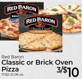 Roche Bros Red Baron Classic or Brick Oven Pizza 17.82-21.06 oz offer
