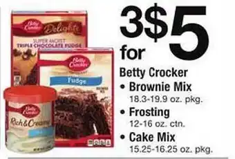 Safeway Betty crocker brownie mix, frosting or cake offer