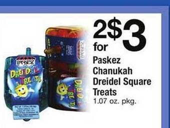 Safeway Paskez chanukah dreidel square treats offer