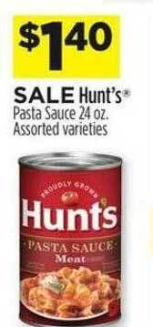 Dollar General Hunt's pasta sauce offer