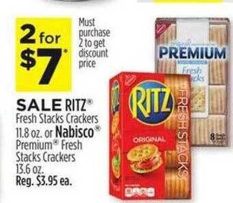 Dollar General Ritz fresh stacks crackers or nabisco premium fresh stacks crackers offer