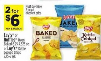 Dollar General Lay's or ruffles oven baked or lay's kettle cooked chips offer