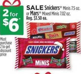 Dollar General Snickers minis or mars mixed minis offer