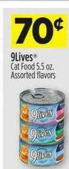 Dollar General 9lives cat food offer