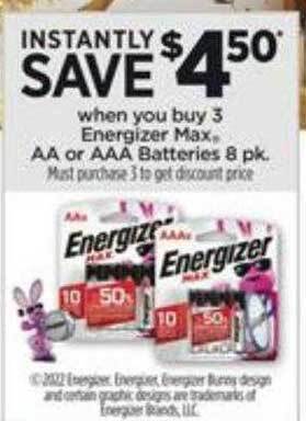 Dollar General Energizer max aa or aaa batteries 8 pk offer